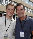 Amsterdam 3 september 2017  
ALS Cityswim in de amsterdamse grachten. Jeroen v d Boom met zoon