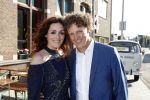 Leiden 2 juli 2017 
Jochem Myjer en zijn vriendin Marloes Novan vieren de 40e verjaardag van Jochem met familie en vrienden.
