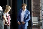 Leiden 2 juli 2017 
Jochem Myjer en zijn vriendin Marloes Novan vieren de 40e verjaardag van Jochem met familie en vrienden.