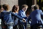 Leiden 2 juli 2017 
Jochem Myjer en zijn vriendin Marloes Novan vieren de 40e verjaardag van Jochem met familie en vrienden.