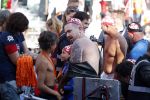 Amsterdam 3 september 2017  
ALS Cityswim in de amsterdamse grachten. Johnny de Mol jr en Rick Brandsteder zemmen met Ralph en Carlijn de Vies en hun kinderen  zoon Daniel en  hun dochter