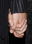 Amsterdam 12 september 2017
Johnny de Mol met zijn aanstaande vrouw Anouk v Schie bij de premiere van het Nationaal Ballet in de stopera. verlovings ring
