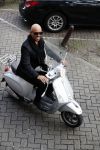 Amsterdam 20 september 2017 
Opening expositie 25 jaar Mart Visser. Maik de Boer op vespa scooter