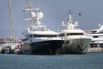 ibiza 27 juli 2015
Het yacht / boot van Marcel Boekhoorn de deniki ( vernoemd naar zijn dochters Denise Nicole en Kim) in de haven van ibiza