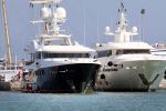 ibiza 27 juli 2015
Het yacht / boot van Marcel Boekhoorn de deniki ( vernoemd naar zijn dochters Denise Nicole en Kim) in de haven van ibiza
