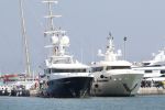 ibiza 27 juli 2015
Het yacht / boot van Marcel Boekhoorn de deniki ( vernoemd naar zijn dochters Denise Nicole en Kim) in de haven van ibiza