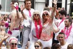 Amsterdam 5 augustus 2017
canal parade in Amsterdam. Sjoukje Smit Marga Bult Chiel Harten en Franklin Brown