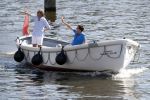 Amsterdam / Ouderkerk aan de Amstel 21 juli 2017
Jort Kelder en Mark Rutte varen met sloep/boot van Jort over de Amstel.