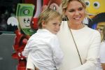 Amsterdam 2 augustus 2017  
Premiere emoji de film in pathe arena. Myrthe Mylius met zoon Jack