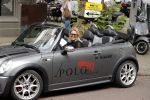 Amsterdam 15 juli 2017 
Myrthe Mylius met haar vriend Sebastian Schneberger op terras in in hun mini cabrio
