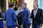 Leiden 2 juli 2017 
Jochem Myjer en zijn vriendin Marloes Novan vieren de 40e verjaardag van Jochem met familie en vrienden. Peter Heerschop met vrouw