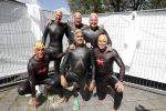 Amsterdam 3 september 2017  
ALS Cityswim in de amsterdamse grachten. Rene Froger wordt aangemoedigd door zijn vrouw Natasja