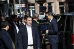 Amsterdam 29 september 2018
Barrack Obama verlaat het amstel hotel . Hij had ongeveer 10 man beveiliging bij zich.