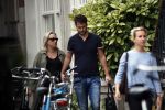 Amsterdam 4 september 2018
Een hoogzwangere Eva Jinek met steun en toeverlaat Dexter v d Voorn