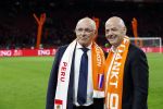Amsterdam 6 mei 2018
Nederland-Peru 2-1 . Afscheidswedstrijd Wesley Sneijder . Zijn vrouw Yolanthe Sneijder Cabau en zoons Jessey en Xess Xava zijn natuurlijk aanwezig. Michael v Praag en Gianni Infantino