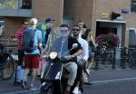 Amsterdam 3 augustus 2018
Leco v Zadelhoff en zijn partner Carlos Alberto 2 keer op 1 dag op hun vespa scooter.