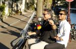 Amsterdam 3 augustus 2018
Leco v Zadelhoff en zijn partner Carlos Alberto 2 keer op 1 dag op hun vespa scooter.