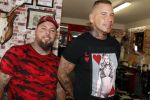 Eindhoven 28 augustus 2018
Rolf Tangel laat bij Dannyâ€™s tattooshop in Eindhoven zijn Barbie Samantha tatoos weghalen.