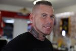 Eindhoven 28 augustus 2018
Rolf Tangel laat bij Dannyâ€™s tattooshop in Eindhoven zijn Barbie Samantha tatoos weghalen.