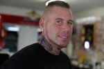 Eindhoven 28 augustus 2018
Rolf Tangel laat bij Dannyâ€™s tattooshop in Eindhoven zijn Barbie Samantha tatoos weghalen.