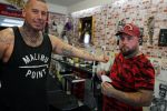 Eindhoven 28 augustus 2018
Rolf Tangel laat bij Dannyâ€™s tattooshop in Eindhoven zijn Barbie Samantha tatoos weghalen.