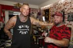 Eindhoven 28 augustus 2018
Rolf Tangel laat bij Dannyâ€™s tattooshop in Eindhoven zijn Barbie Samantha tatoos weghalen.