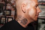Eindhoven 28 augustus 2018
Rolf Tangel laat bij Dannyâ€™s tattooshop in Eindhoven zijn Barbie Samantha tatoos weghalen.