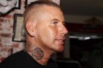 Eindhoven 28 augustus 2018
Rolf Tangel laat bij Dannyâ€™s tattooshop in Eindhoven zijn Barbie Samantha tatoos weghalen.
