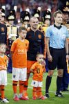 Amsterdam 6 mei 2018
Nederland-Peru 2-1 . Afscheidswedstrijd Wesley Sneijder . Zijn vrouw Yolanthe Sneijder Cabau en zoons Jessey en Xess Xava zijn natuurlijk aanwezig.