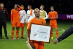 Amsterdam 6 mei 2018
Nederland-Peru 2-1 . Afscheidswedstrijd Wesley Sneijder . Zijn vrouw Yolanthe Sneijder Cabau en zoons Jessey en Xess Xava zijn natuurlijk aanwezig.