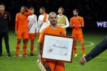 Amsterdam 6 mei 2018
Nederland-Peru 2-1 . Afscheidswedstrijd Wesley Sneijder . Zijn vrouw Yolanthe Sneijder Cabau en zoons Jessey en Xess Xava zijn natuurlijk aanwezig.