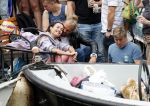 Amsterdam 3 augustus 2019
Gaypride in de grachten van Amsterdam.
Birgit Schuurman met haar nieuwe vriend Sander v Haarlem.