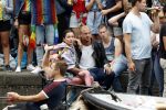 Amsterdam 3 augustus 2019
Gaypride in de grachten van Amsterdam.
Birgit Schuurman met haar nieuwe vriend Sander v Haarlem.