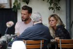 Amsterdam 28 augustus 2019
Candy Dulfer met vriend Rafael op terras en daarna op de fiets in Amsterdam.
