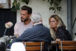 Amsterdam 28 augustus 2019
Candy Dulfer met vriend Rafael op terras en daarna op de fiets in Amsterdam.