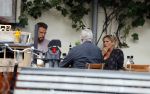Amsterdam 28 augustus 2019
Candy Dulfer met vriend Rafael op terras en daarna op de fiets in Amsterdam.