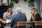 Amsterdam 28 augustus 2019
Candy Dulfer met vriend Rafael op terras en daarna op de fiets in Amsterdam.