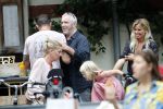Amsterdam 28 augustus 2019
Candy Dulfer met vriend Rafael op terras en daarna op de fiets in Amsterdam.