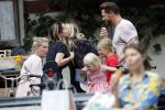 Amsterdam 28 augustus 2019
Candy Dulfer met vriend Rafael op terras en daarna op de fiets in Amsterdam.