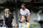 Amsterdam 28 augustus 2019
Candy Dulfer met vriend Rafael op terras en daarna op de fiets in Amsterdam.