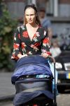 Amsterdam 21 augustus 2019
Kimberley Klaver achter de kinderwagen.