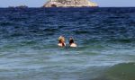 Ibiza 17 augustus 2019
Mieke v d Weij met haar man in zee bij Coco Beach.