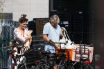 Amsterdam 31 augustus 2019
Victor Reinier met vriendin en dochter op de fiets