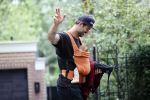 Amsterdam 22 augustus 2020
Arie Boomsma met zijn baby op zijn borst.