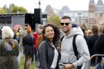 Amsterdam 5 september 2020
Demonstratie tegen Corana op het museumplein. Fajah Lourens kwam met haar vriend