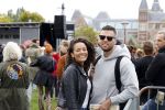 Amsterdam 5 september 2020
Demonstratie tegen Corana op het museumplein. Fajah Lourens kwam met haar vriend