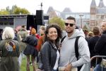 Amsterdam 5 september 2020
Demonstratie tegen Corana op het museumplein. Fajah Lourens kwam met haar vriend