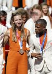 Den Haag 10 augustus 2021
Koning Willem Alexander en Koningin Maxima ontvangen op paleis noordeinde alle medaillewinnaars van de Olympische spelen in Tokyo. oa Sifan Hassan Harrie Lavreysen  Kiran Badloe Annemiek v d Vleuten Niek Kimmann Shanne Braspennincx Abdi Nageeye Jeffrey Hoogland Gabriella Schloesser Steve Wijler Arno Kamminga Sharon v Rouwendaal Tom Dumoulin Anouk Vetter Femke Bol Nouchka Fontijn Merel Smulders Sanne v Dijke Maikel v d Vleuten Kirsten Wild Annemiek Bekkering Annette Duetz Emma Oosterwegel Marit Bouwmeester Anna v d Breggen Roy v d Berg , heren 4 roeien , dames 2 roeien, heren 4x 400m  en het nederlands dames hockeyteam .Ook chef de Mission Pieter v d Hoogenband is er natuurlijk bij .