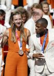 Den Haag 10 augustus 2021
Koning Willem Alexander en Koningin Maxima ontvangen op paleis noordeinde alle medaillewinnaars van de Olympische spelen in Tokyo. oa Sifan Hassan Harrie Lavreysen  Kiran Badloe Annemiek v d Vleuten Niek Kimmann Shanne Braspennincx Abdi Nageeye Jeffrey Hoogland Gabriella Schloesser Steve Wijler Arno Kamminga Sharon v Rouwendaal Tom Dumoulin Anouk Vetter Femke Bol Nouchka Fontijn Merel Smulders Sanne v Dijke Maikel v d Vleuten Kirsten Wild Annemiek Bekkering Annette Duetz Emma Oosterwegel Marit Bouwmeester Anna v d Breggen Roy v d Berg , heren 4 roeien , dames 2 roeien, heren 4x 400m  en het nederlands dames hockeyteam .Ook chef de Mission Pieter v d Hoogenband is er natuurlijk bij .