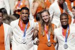 Den Haag 10 augustus 2021
Koning Willem Alexander en Koningin Maxima ontvangen op paleis noordeinde alle medaillewinnaars van de Olympische spelen in Tokyo. oa Sifan Hassan Harrie Lavreysen  Kiran Badloe Annemiek v d Vleuten Niek Kimmann Shanne Braspennincx Abdi Nageeye Jeffrey Hoogland Gabriella Schloesser Steve Wijler Arno Kamminga Sharon v Rouwendaal Tom Dumoulin Anouk Vetter Femke Bol Nouchka Fontijn Merel Smulders Sanne v Dijke Maikel v d Vleuten Kirsten Wild Annemiek Bekkering Annette Duetz Emma Oosterwegel Marit Bouwmeester Anna v d Breggen Roy v d Berg , heren 4 roeien , dames 2 roeien, heren 4x 400m  en het nederlands dames hockeyteam .Ook chef de Mission Pieter v d Hoogenband is er natuurlijk bij .